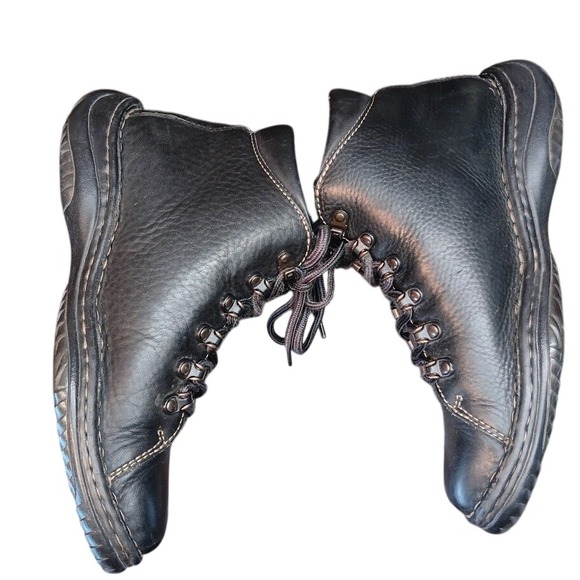 Born Black Leather Lace Up Ankle Boots Unisex Comfort EU 39 / Wos 8 - Picture 4 of 12